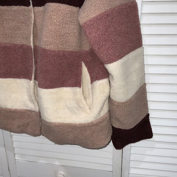 Jason Maxwell Multi-color Striped Sherpa Teddy Coat - Picture 3 of 4